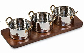 Сет сервировочный (дерев.подставка + 3 кастрюльки по 350 мл), P.L. Proff Cuisine