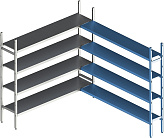 Стеллаж модульный угловой дополнительный POLAIR LOAD.ME INOX 21AL.4IN50.07C