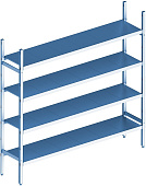 Стеллаж модульный базовый POLAIR LOAD.ME INOX 16AL.4IN30.18B