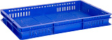 Ящик для продуктов перфорированный синий /1/128/ (600*400*75мм)