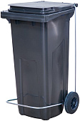 Бак для мусора 120 л. 55*45*96 см. серый, с крышкой на колёсах с педалью