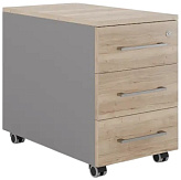 Тумба мобильная КОБОР TМ3-40/80 aluminum/natural