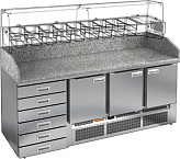 Стол для пиццы HICOLD PZE4-111/GN камень (без витрины)