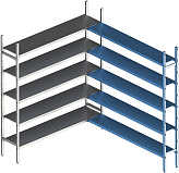 Стеллаж модульный угловой дополнительный POLAIR LOAD.ME INOX 16AL.5IN40.08C